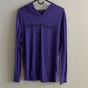 Purple Hooded Long Sleeve Tee size large by Honolulu Surf Company